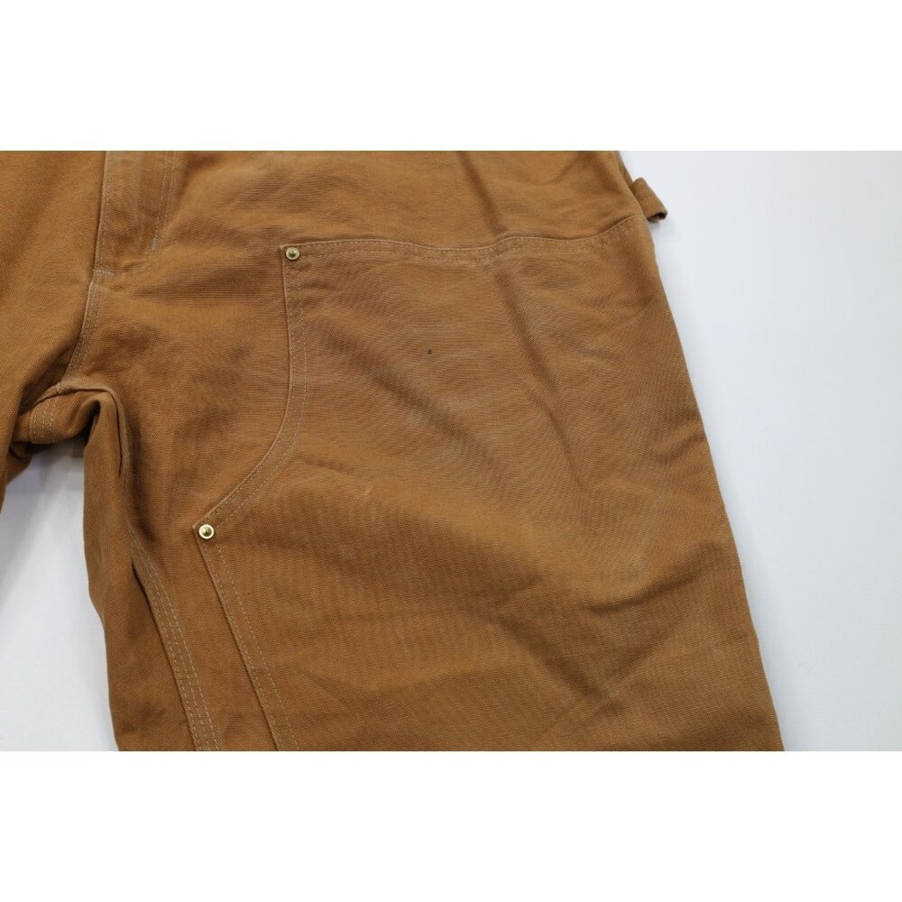 Vintage Y2K Carhartt Mens 50x30 Double Knee Canvas Wide Leg Pants Duck Brown USA - Picture 8 of 16